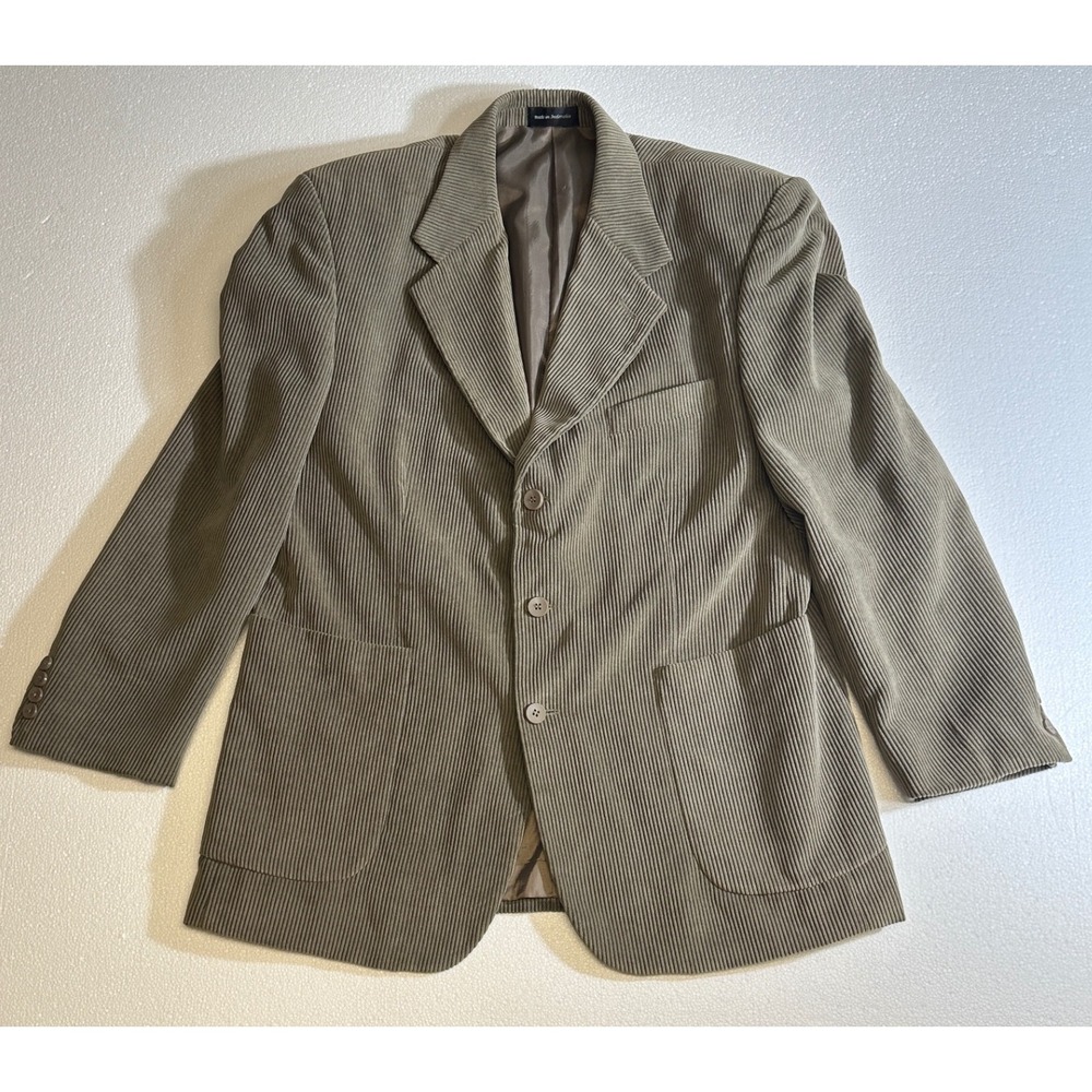 Millennium Collection‎ Mens 42R Corduroy Blazer Sport Coat Taupe Brown 3-Button